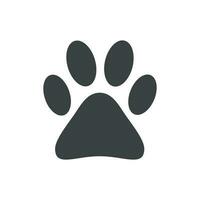 Paw print icon vector illustration isolated on white background. Dog, cat, bear paw symbol flat pictogram.