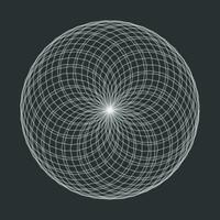 Spirograph element vector illustration on black background. Abstract symbol.