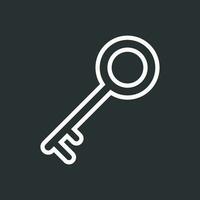 Key Icon vector illustration in flat style isolated on black background. Unlock line symbol for web site design, logo, app, ui.