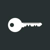 Key Icon vector illustration in flat style isolated on black background. Unlock symbol for web site design, logo, app, ui.