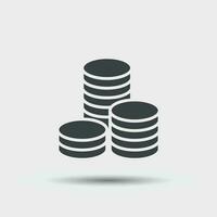 Coins stack vector illustration. Money stacked coins icon in flat style.