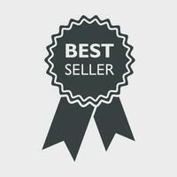 Best seller ribbon icon. Medal vector illustration in flat style on white background.