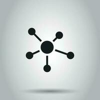 Social network, molecule, dna icon. Vector illustration on isolated background. Business concept molecule pictogram.