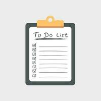 To do list icon with hand drawn text. Checklist, task list vector illustration in flat style on white background.