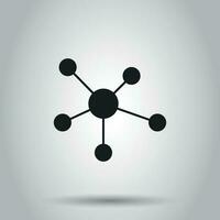 Social network, molecule, dna icon. Vector illustration on isolated background. Business concept molecule pictogram.