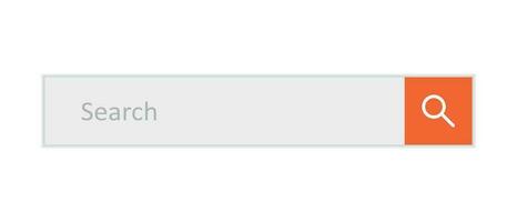 Search bar field. Vector interface element with search button. Flat vector illustration on white background.