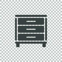 Cupboard icon on isolated background. Modern flat pictogram for business, marketing, internet. Simple flat vector symbol for web site design.