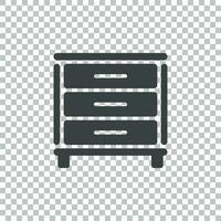 Cupboard icon on isolated background. Modern flat pictogram for business, marketing, internet. Simple flat vector symbol for web site design.