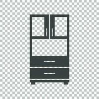 Cupboard icon on isolated background. Modern flat pictogram for business, marketing, internet. Simple flat vector symbol for web site design.