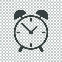 Clock icon, flat design. Vector illustration on isolated background.