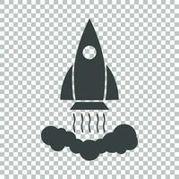 Rocket vector pictogram icon. Simple flat pictogram for business, marketing, internet concept. Business startup launch concept for web site design or mobile app.