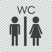 Vector toilet, restroom icon on isolated background. Modern man and woman flat pictogram. Simple flat symbol for web site design.