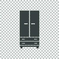 Cupboard icon on isolated background. Modern flat pictogram for business, marketing, internet. Simple flat vector symbol for web site design.