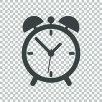 Clock icon, flat design. Vector illustration on isolated background.