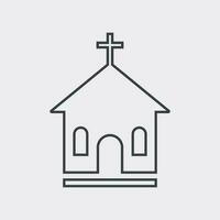 Line church sanctuary vector illustration icon. Simple flat pictogram for business, marketing, mobile app, internet on white background.