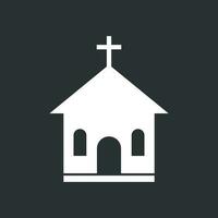 Church sanctuary vector illustration icon. Simple flat pictogram for business, marketing, mobile app, internet on black background.