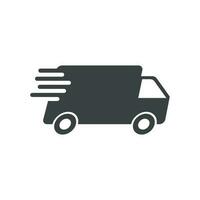 Delivery truck vector illustration. Fast delivery service shipping icon. Simple flat pictogram for business, marketing or mobile app internet concept on white background.