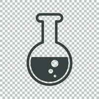 Chemical test tube pictogram icon. Chemical lab equipment isolated on isolated background. Experiment flasks for science experiment. Trendy modern vector symbol. Simple flat illustration