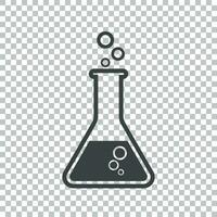 químico prueba tubo pictograma icono. químico laboratorio equipo aislado en aislado antecedentes. experimentar matraces para Ciencias experimento. de moda moderno vector símbolo. sencillo plano ilustración