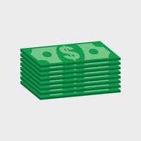 Stacks dollar cash. Vector illustration in flat design on white background