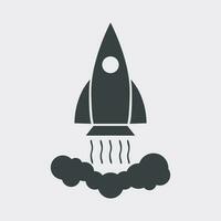 Rocket vector pictogram icon. Simple flat pictogram for business, marketing, internet concept. Business startup launch concept for web site design or mobile app. Illustration on white background