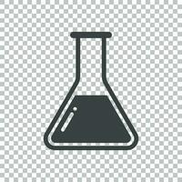 Chemical test tube pictogram icon. Chemical lab equipment isolated on isolated background. Experiment flasks for science experiment. Trendy modern vector symbol. Simple flat illustration