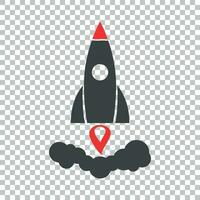 Rocket vector pictogram icon. Simple flat pictogram for business, marketing, internet concept. Business startup launch concept for web site design or mobile app.