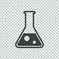 Chemical test tube pictogram icon. Chemical lab equipment isolated on isolated background. Experiment flasks for science experiment. Trendy modern vector symbol. Simple flat illustration