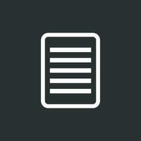 Document pictogram icon. Simple flat illustration for business, marketing internet concept on black background. Trendy modern vector symbol for web site design or mobile app
