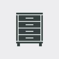 Cupboard icon on white background. Modern flat pictogram for business, marketing, internet. Simple flat vector symbol for web site design.