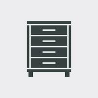 Cupboard icon on white background. Modern flat pictogram for business, marketing, internet. Simple flat vector symbol for web site design.