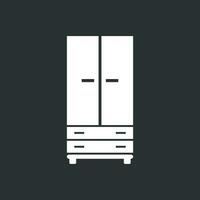 Cupboard icon on black background. Modern flat pictogram for business, marketing, internet. Simple flat vector symbol for web site design.
