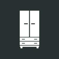 Cupboard icon on black background. Modern flat pictogram for business, marketing, internet. Simple flat vector symbol for web site design.