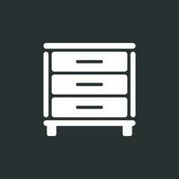 Cupboard icon on black background. Modern flat pictogram for business, marketing, internet. Simple flat vector symbol for web site design.
