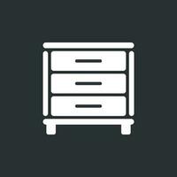 Cupboard icon on black background. Modern flat pictogram for business, marketing, internet. Simple flat vector symbol for web site design.