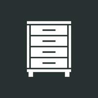 Cupboard icon on black background. Modern flat pictogram for business, marketing, internet. Simple flat vector symbol for web site design.