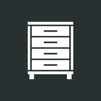 Cupboard icon on black background. Modern flat pictogram for business, marketing, internet. Simple flat vector symbol for web site design.