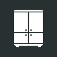 Cupboard icon on black background. Modern flat pictogram for business, marketing, internet. Simple flat vector symbol for web site design.