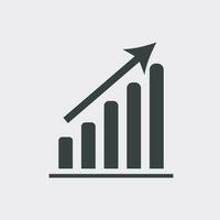 Business graph icon. Chart flat vector illustration on white background.
