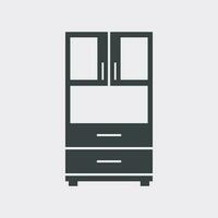 Cupboard icon on white background. Modern flat pictogram for business, marketing, internet. Simple flat vector symbol for web site design.