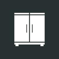 Cupboard icon on black background. Modern flat pictogram for business, marketing, internet. Simple flat vector symbol for web site design.