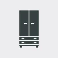 Cupboard icon on white background. Modern flat pictogram for business, marketing, internet. Simple flat vector symbol for web site design.