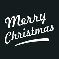 Merry Christmas text on black background. Vector illustration