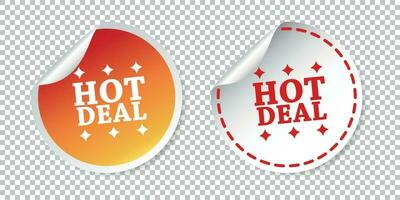 Hot deal stickers. Vector illustration on isolated background.