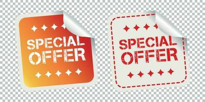 Special offer stickers. Vector illustration on isolated background.