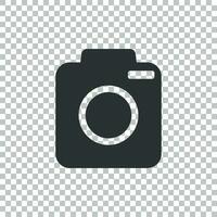 Camera icon on isolated background. Flat vector illustration.