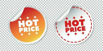 Hot price stickers. Vector illustration on isolated background.