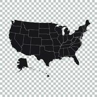 alto detallado Estados Unidos mapa con federal estados vector ilustración unido estados de America en aislado antecedentes.