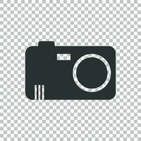 Camera icon on isolated background. Flat vector illustration.