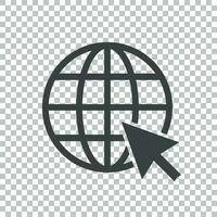 Go to web icon. Internet flat vector illustration for website on isolated background.